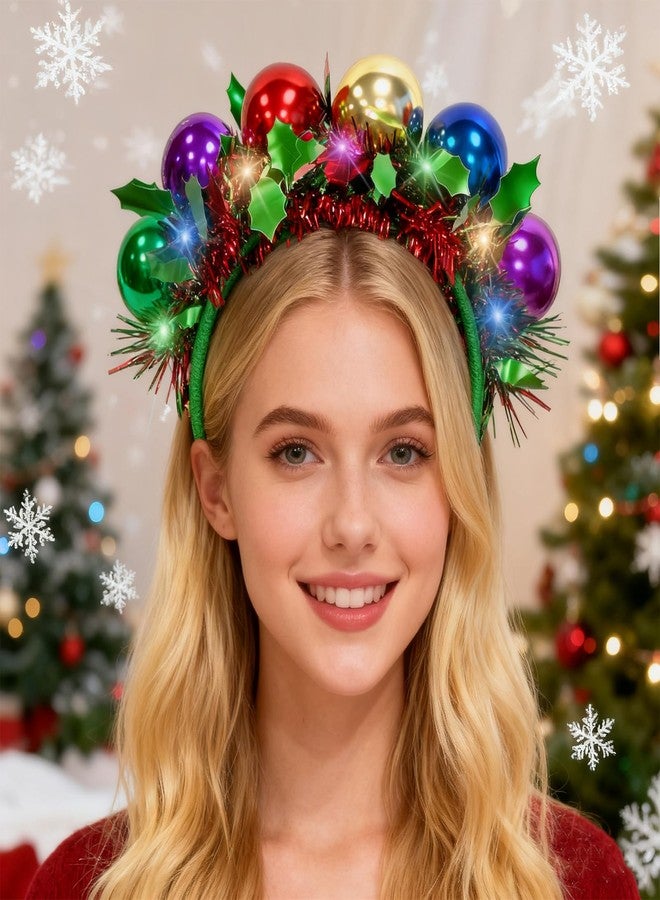 Asikkon Christmas LED Light Up Disco Ball Headband for Women Girl Halloween Chrismas New Year Holiday Parties - Image 2